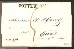 Netherlands 1826 Folding Letter From Rotterdam To Gent, Postal History - ...-1852 Vorläufer