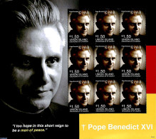 Saint Vincent & The Grenadines 2014 Union Island, Pope Benedict XVI M/s, Mint NH, Religion - Pope - Religion - Papas