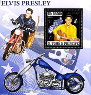 Sao Tome/Principe 2006 Elvis Presley S/s, Silver, Mint NH, Performance Art - Transport - Elvis Presley - Motorcycles - Elvis Presley