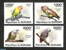 Burundi 2011 Parrots 4v, Mint NH, Nature - Birds - Parrots - Other & Unclassified