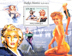 Mozambique 2009 Marilyn Monroe S/s, Mint NH, Performance Art - Marilyn Monroe - Movie Stars - Attori