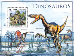 Sao Tome/Principe 2010 Dinosaurs S/s, Mint NH, Nature - Prehistoric Animals - Prehistóricos