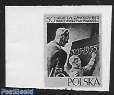 Poland 1955 Blackprint Imperforated., Mint NH, Science - Education - Neufs