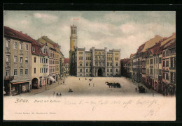 AK Zittau, Markt Mit Rathaus  - Zittau