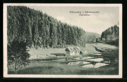 AK Altensteig /Schwarzw., Fischweiher Mit Haus Aus Der Vogelschau  - Altensteig