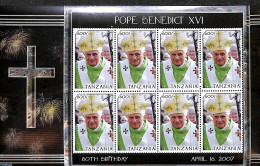 Tanzania 2007 Pope Benedict XVI M/s, Mint NH, Religion - Pope - Pausen