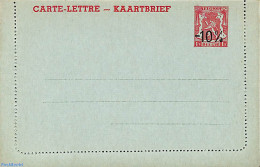 Belgium 1948 Card Letter 1fr -10%, Blue Cardboard, Unused Postal Stationary - Cartas & Documentos