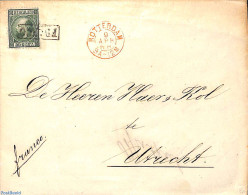 Netherlands 1868 Folding Cover From Rotterdam To Utrecht With 20c Stamp, Postal History - Briefe U. Dokumente