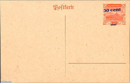Germany, Saar 1921 Postcard 30 Cent On 40pf, Unused Postal Stationary - Sonstige & Ohne Zuordnung