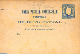 Portugal 1879 Reply Paid Postcard (left Folded), Unused Postal Stationary - Covers & Documents