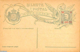 Azores 1908 Reply Paid Postcard 10/10R, Unused Postal Stationary - Açores