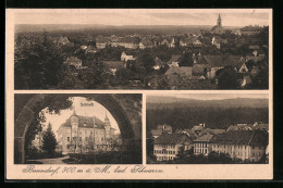 AK Bonndorf /Bad. Schwarzw., Teilansicht, Schloss Durch Tor, Ortspartie  - Bonndorf