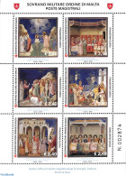 Sovereign Order Of Malta 2019 Giotto Paintings 6v M/s, Mint NH, Art - Paintings - Other & Unclassified