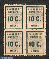 France 1909 Chambre De Commerce De Amiens Block Of 4 [+], Mint NH - Nuovi