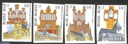 Belgium 2000 Church Organs 4v, Imperforated, Mint NH, Performance Art - Religion - Music - Churches, Temples, Mosques,.. - Unused Stamps