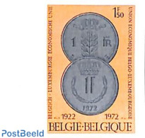 Belgium 1972 Belgium-Luxemburg Economic Union 1v, Imperforated, Mint NH, Various - Money On Stamps - Nuevos