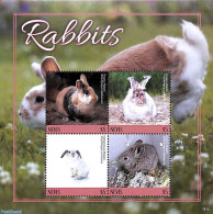 Nevis 2019 Rabbits 4v M/s, Mint NH, Nature - Animals (others & Mixed) - Rabbits / Hares - St.Kitts En Nevis ( 1983-...)