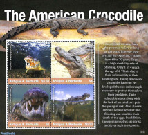 Antigua & Barbuda 2019 The American Crocodile 4v M/s, Mint NH, Nature - Crocodiles - Reptiles - Antigua And Barbuda (1981-...)