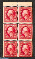 United States Of America 1910 6x2c, Booklet Pane, Unused (hinged) - Unused Stamps