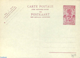 Congo Belgium 1951 Reply Paid Postcard 2.40/2.40, Unused Postal Stationary, Nature - Trees & Forests - Rotary, Lions Club
