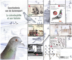 Belgium 2020 History Of Pigeon Sports S/s, Mint NH, Nature - Sport - Birds - Sport (other And Mixed) - Unused Stamps