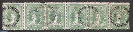 Australia, Queensland 1871 Strip Of Postal Fiscals 1sh Green, Used Stamps - Other & Unclassified