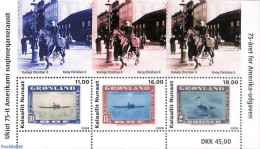 Greenland 2020 75 Years American Stamp Issue S/s, Mint NH, Nature - Transport - Birds - Stamps On Stamps - Ships And B.. - Ongebruikt