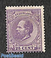 Netherlands 1872 25c, Perf. 14, Unused Without Gum, Unused (hinged) - Nuovi