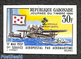 Gabon 1966 Stamp Day 1v, Imperforated, Mint NH, Transport - Stamp Day - Ships And Boats - Ongebruikt