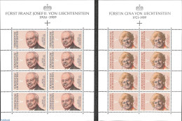 Liechtenstein 1990 Memorial Issue 2 M/s, Mint NH, History - Kings & Queens (Royalty) - Ongebruikt