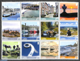 Isle Of Man 2020 Land Of Our Birth 12v, Sheetlet, Mint NH, Nature - Transport - Cattle - Horses - Water, Dams & Falls .. - Schiffe