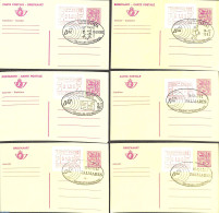 Belgium 1982 Lot Of 6 Postcards With Special Cancellations, Used Postal Stationary, Stamp Day - Brieven En Documenten