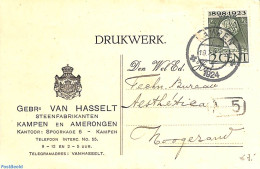 Netherlands 1924 Postcard From Kampen To Hoogezand, Postal History - Covers & Documents