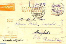 Netherlands Indies 1942 Veldpost Postcard, Forwarded, Postal History - Other & Unclassified