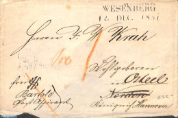 Germany, Empire 1851 Letter From WESENBERG , Used Postal Stationary - Precursores