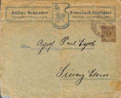 Germany, Wurtemberg 1886 Business Envelope 3pf, Used (folded), Used Postal Stationary - Other & Unclassified