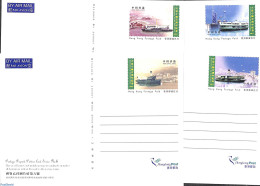 Hong Kong 1998 Illustrated Postcard Set Ships (4 Cards), Unused Postal Stationary, Transport - Ships And Boats - Brieven En Documenten