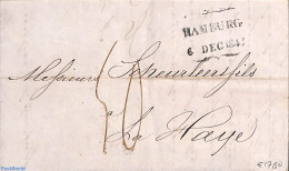 Germany, Empire 1843 Folding Letter From Hamburg To La Haye (NL), Postal History - Precursores