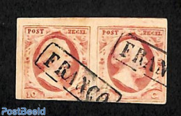 Netherlands 1852 2c, Used Pair, Plate X, Used Or CTO - Used Stamps