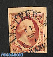 Netherlands 1852 10c, Plate IV, AMSTERDAM-B, Used Or CTO - Gebruikt