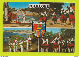 64 Folklore Du PAYS BASQUE Costumes Danses En 4 Vues Et Blason VOIR DOS Flamme De Bidart En 1981 - Bidart