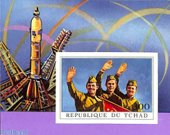 Chad 1972 Space Exploration S/s, Imperforated, Mint NH, Transport - Space Exploration - Autres & Non Classés