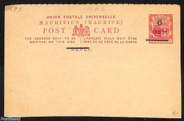 Mauritius 1899 Postcard  6c On 8c, Unused Postal Stationary, Transport - Ships And Boats - Schiffe