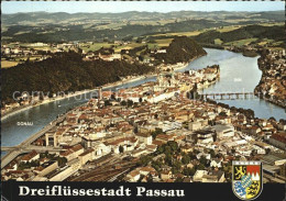 72465599 Passau Dreifluessestadt Muendung Inn Ilz Donau Fliegeraufnahme Passau - Passau