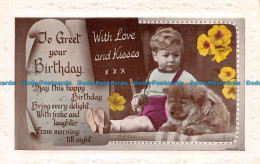 R123111 Greetings. To Greet Your Birthday With Love And Kisses. Boy With Dog. 19 - Monde