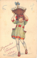 ILLUSTRATEUR - BOMPARD - FILLETTE - FANTAISIE "JOYEUSES PAQUES 1920" - SERIE 418 - 4 - Bompard, S.