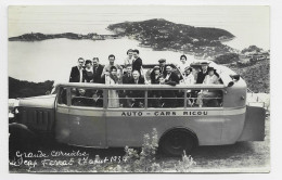 GRANDE CORNICHE DE CAP FERRAT 27 AOUT 1934 CARTE PHOTO AUTO CARS RICOU - Saint-Jean-Cap-Ferrat