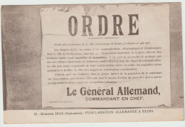 CPA - 54 - REIMS - MILITARIA - GUERRE 1914-1918 - Proclamation Allemande à REIMS - 4 Septembre 1914 - Pas Courant - Reims