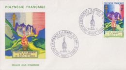 Enveloppe  FDC  1er  Jour  POLYNESIE   Erection  Monument    Général   DE  GAULLE    1971 - FDC