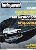 L'auto-Journal N°20 1982, Golf GTI 1800, MG METRO 1300 . Salon De La Caravane Et Du Camping - Auto/Motor